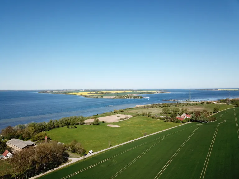 Luftaufnahme Halbinsel Rügen und Bodden